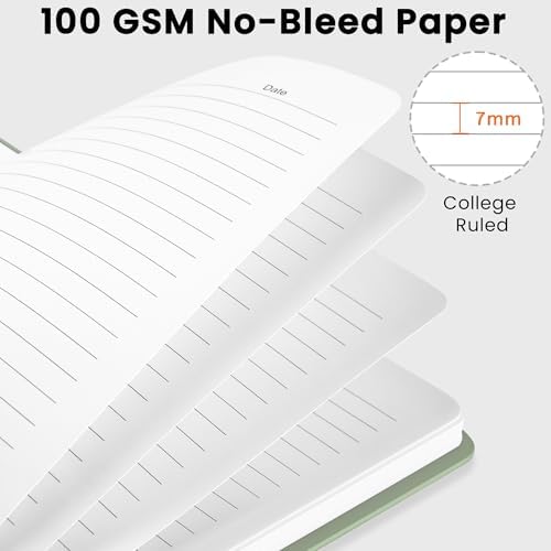 Lined Spiral Journal Notebook, A5 College Ruled Notebook for Note-Taking
