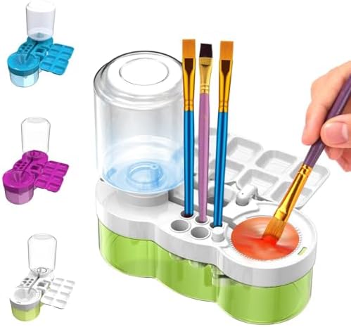 Paint Brush Cleaner Tool, Paint Brush Washer with Water Circulation, Green
