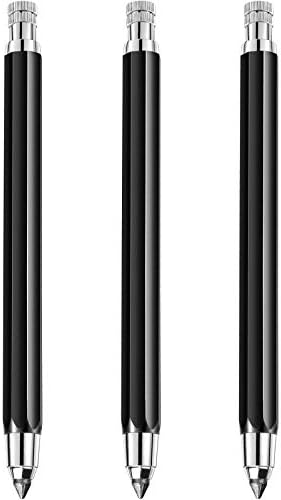 Outus 3 Pcs 5.6 mm Lead Holder Mechanical Pencils Sketch up Automatic Clutch Graphite Pencil with Built-in Sharpener Lead Pencil For Construction, Draft Drawing, Crafting, Art Sketching(Black)