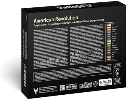 Vallejo - American Revolution Acrylic Paint Set | Model Color | Figure Color Series Historical Miniature Kit to Achieve Historical Accuracy with Artist-Grade Pigments | 16 bottles x 18 ml (0.6 fl.oz.)