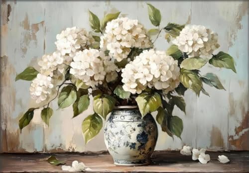 Hydrangea Diamond Art Kits for Adults Round Diamond Painting 16x12 Inch