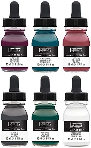Liquitex Professional Acrylic Ink, 1-oz, Muted Collection, Set of 6