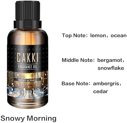 Essential Oils for Diffusers for Home, Scent-Snowy Morning, Single Large Size 50ml, CAKKI Fragrance Oils, for Candle Making, for Soap Making, Diffuser Oil Scents