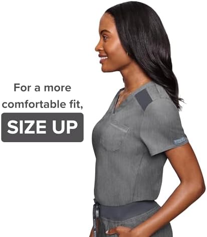 Med Couture Touch Women's Scrub Tops V-Neck Tuck-in Top with 1 Pocket