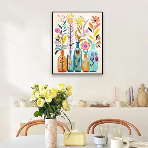 EIBEILI Diamond Art Kits for Adults-Flowers Diamond Painting Kits Wall Art