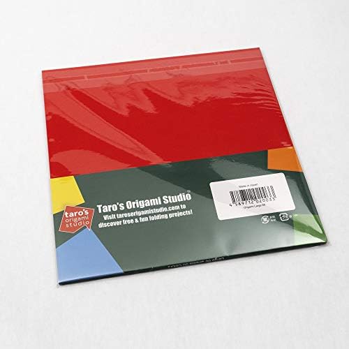 [Taro's Origami Studio] Large 9.5 Inch One Sided 50 Colors 60 Sheets Square Easy Fold Premium Japanese Paper for Beginner (Gold and Silver Included)
