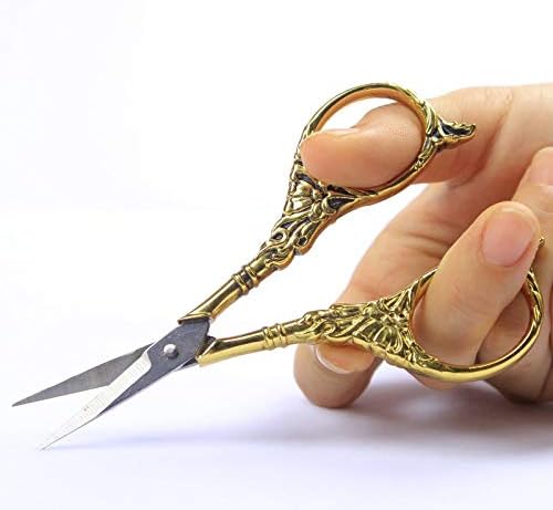 BIHRTC Vintage European Style Scissors Stainless Steel for Cross Stitch