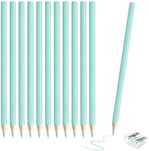 12 PCS Macaron Blue Colored Pencils Pre Sharpened Pencil 2 HB - Ideal for Checking, Grading, Tests & Office/School Supplies