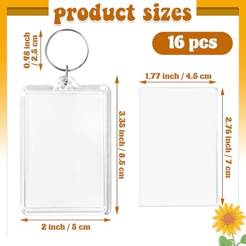 Baaxxango Acrylic Photo Frame Keyring,Clear Picture Keychain as Gift | Picture Insert Blank Keyring,Suit for Artwork,Photocard Holder,DIY Craft