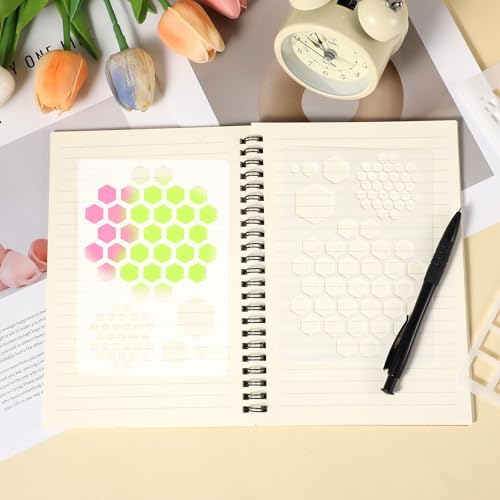 16 Pcs Journal Stencils Bullet Dotted Journals Supplies Planner Stencil Drawing Templates Accessories Kit for Create Calendars Schedule Journaling DIY Notebook Cards Scrapbook Decorations
