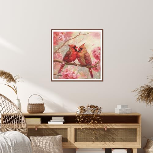 KUKUDEM Cardinal Diamond Painting Kits for Adults, Diamond Art Kits 12x12In