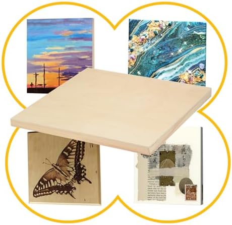 Falling in Art 2 Pack 9x12'' Unfinished Gallery Birch Wood Canvas Panels | 1 1/2" Deep Art Cradle Boards for Painting, Pouring, Burning,Epoxy Resin, Laser Engraving Cutting