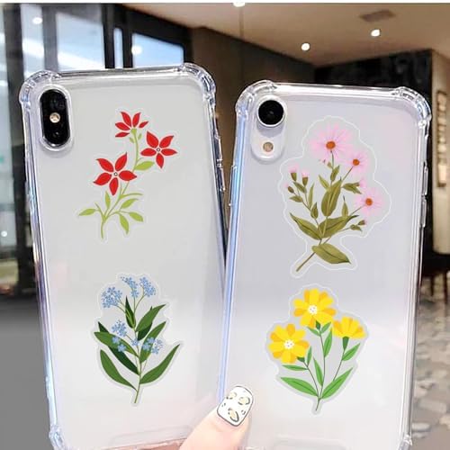 50PCS Transparent Flora Scrapbook Stickers, Flower-F | Vintage Aesthetic Flowers, Vinyl Waterproof, For Scrapbooks Travel Journal, For Water Bottles Laptop Phone