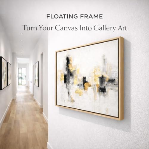 ART Floating Canvas Frame for 1"–1.25" Deep Gallery-Wrapped Canvas, Wood-Look Floater Frame for Stretched Canvas Prints & Wall, Light Oak, 20" x 24"