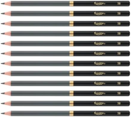 Cezanne Graphite Drawing Pencils Set - 3B, Set of 12 Break-Resistant Graphite Lead, Easy-to-Sharpen Sketch Pencils, Master Artist Quality Graphite Pencils for Technical and Artistic Drawing