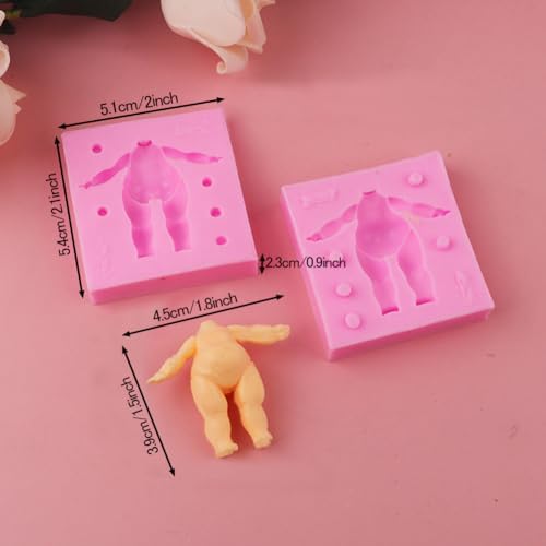 3D Doll Body Leg Arm Face Head Silicone Mold Q Version Dolls Model Fondant Craft Clay Resin Mould DIY Cake Decorating Supplies Baking Tool (3 Pcs Baby Mold)