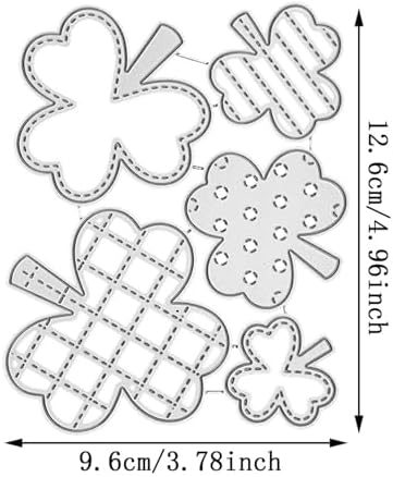 Scrapbooking Die-Cuts for Card Making, Christmas Metal Cutting Dies, Paper Craft Punch Template, Background Embossing Stencils, DIY Album Décor (Lucky Clover-9.6x12.6cm)