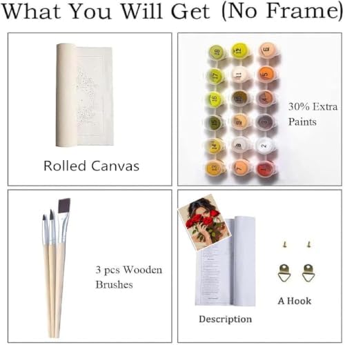 ZRIZQ Paint by Numbers Kit for Adults Beginner,Flowers Woman,16x20