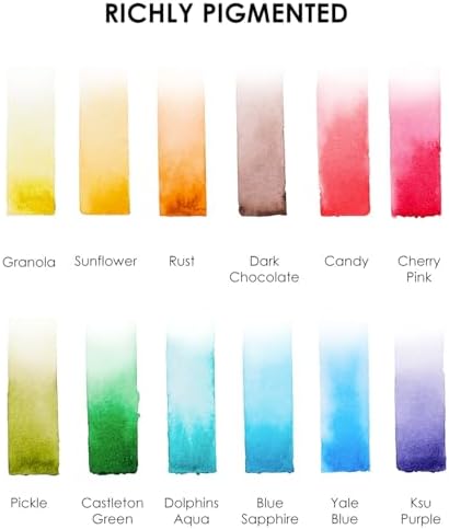 Grabie 12 Color Travel Watercolor Paint Set, Pocket Palette, Landscape