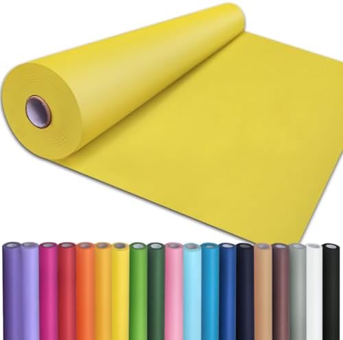 PerkHomy 24" x 2,400" (200') Lemon Yellow Kraft Paper Roll for Craft Bulletin Board Paper Art Table Covering Crafting Gift Wrapping Bouquet Packing Parcel 80GSM 55LB (Lemon Yellow, 24" x 200')