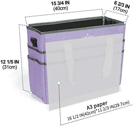 JJRING Craft Organizer Tote Bag Large Art Storage Caddy Lilac | With Multiple Pockets For Sewing, Scrapbooking, School, Medical, And Office Supplies