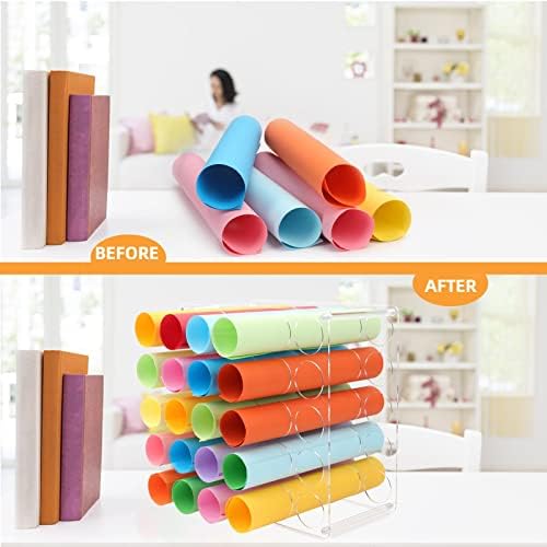 Vinyl Storage Rack 25-Holes Vinyl Holder Acrylic Vinyl Roll Storage for Craft Room, Vinyl Organizer for up to 25 Vinyl Rolls (25Holes)