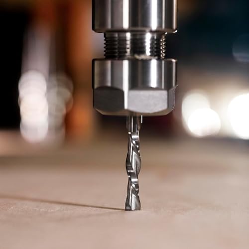 SpeTool Spiral Router Bits Down Cut 1/4 inch Cutting Diameter, 1/4 inch Shank Solid Carbide CNC Bits End Mill for Wood Cut Carving Engraver