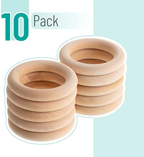 Mr. Pen- Wooden Rings, 2.7", 10 Pack, Wooden Rings for Crafts, Wood Rings