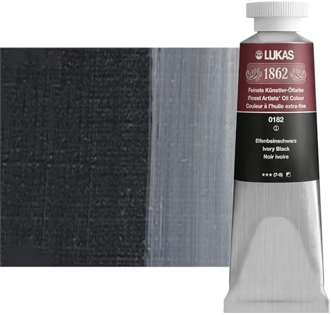 Lukas 1862 Oil 200 ml – Professional Quality Oil Colour Ivory Black