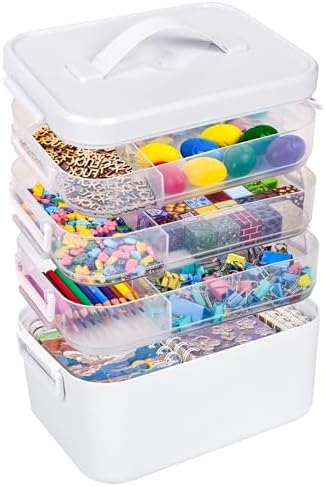 16 QT Art Supply Storage Organizer, 4-Tier with Removable Trays