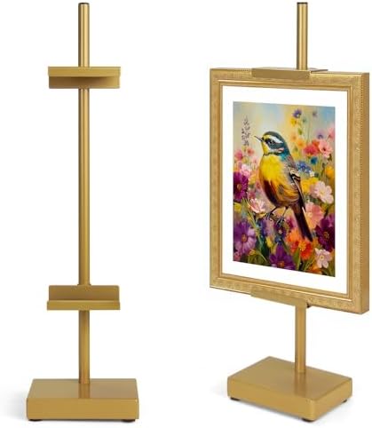 Adjustable Tabletop Easel Stand, Gold 17" H Easels for Display