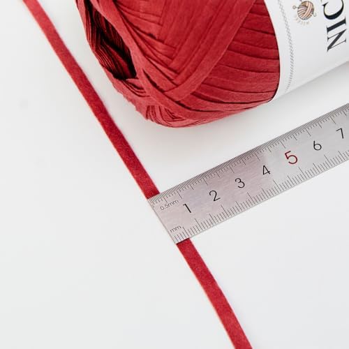 NICEEC 3 Skeins Kraft Paper Yarn 474yds/5.3oz - Red