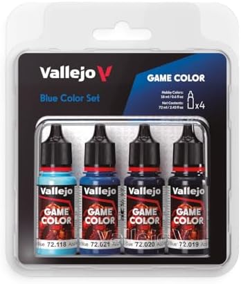 Vallejo - Blue Color Set, Game Color, 4 Bottles x 0.6 fl.oz.