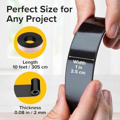 Super Sticky Magnetic Tape for DIY & Crafts, 10ft x 1in (3m x 2.5cm)