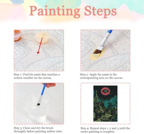 Auremi Skeletons Paint by Number Kits for Adults,Halloween Paint by Number on Canvas with Frame DIY Painting with Number Acrylic Oil Paint Kits for Home Decor 8x12 Inch