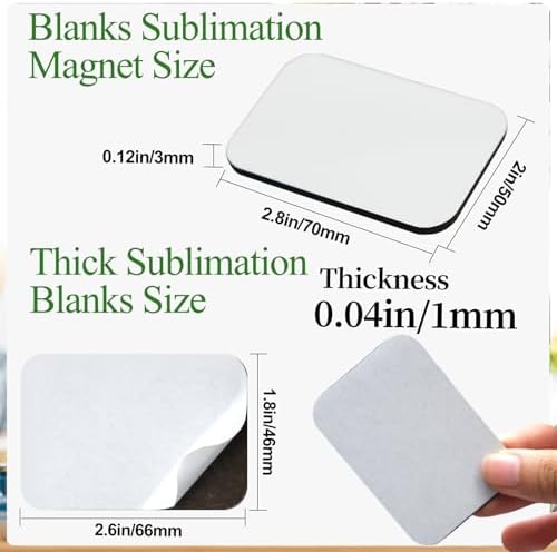 240 Pcs 2.8 x 2 Inch Thick Sublimation Blank Refrigerator Magnets Blanks Sublimation Magnet with 120 Pcs Fridge Magnets,120 Pcs Larger Square Blanks for Kitchen Microwave Oven Office