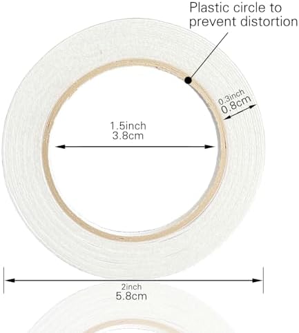 6mm Double Sided Tape White 4 Rolls (Total Length 133 Yards), 1/4 Inch Strong Adhesive Sticky Wrap Tape for Crafts Gift Wrapping Paper Card Making Home Office School Stationery