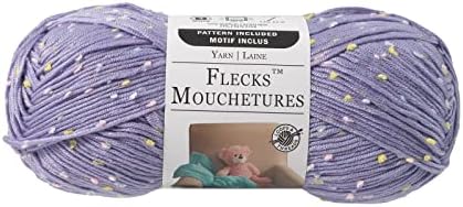 Loops & Threads Flecks Yarn - Yarn for Knitting, Crochet, Weaving, and Arts & Crafts - Purple, Acrylic Blend, 6.53 oz