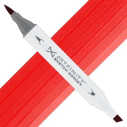 Artfinity Sketch Markers - Lipstick Red R1-7, Vibrant, Professional, Dye-Based Alcohol Markers for Artists, Drawing, Travel, & More