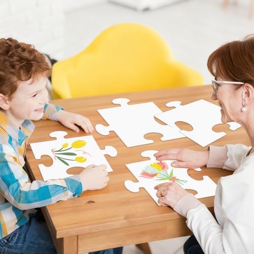 8.5x8.9'' Large White Blank Puzzle Pieces Oversize Puzzles(80Pcs White)