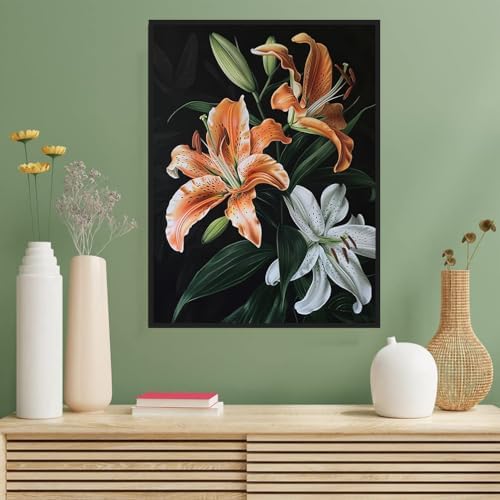 Benjenes Diamond Art Kits for Adults, Flowers Diamond Painting Kits