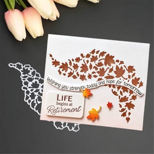 Cutting Dies Metal Stencils Scrapbooking Tools DIY Embossing Template for Paper Card Making Album Arts Crafts Supplies (Maple String-6.3x14.1cm)