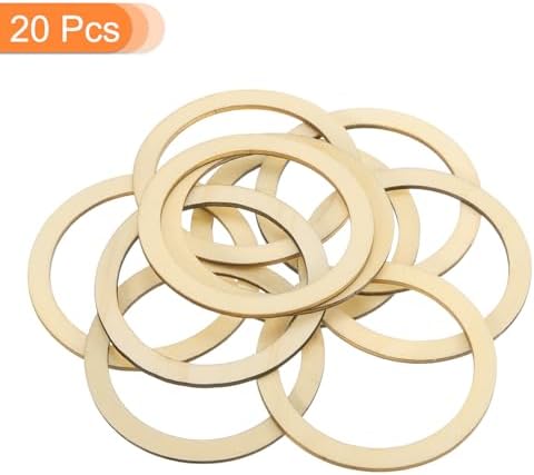 uxcell 20Pcs 75mm(3-inch) Natural Wood Rings, Unfinished Wooden Pieces Circle Ornaments Wreath Frame Ring for Home Decor, DIY Crafting