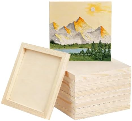 10 Pack 4x4 Inch Unfinished Wood Panel Boards for DIY Painting Art Crafts