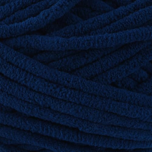 Loops & Threads Demi Purl Yarn – Super Bulky 100% Polyester, Soft Plush Chenille Yarn for Knitting & Crochet, Ideal for Blankets, Hats, Scarves & Crafts, Navy Peony