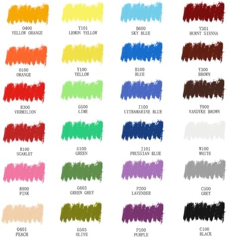 Artecho Oil Pastels Set of 24 Colors (10 x 70 mm) | Soft Oil Pastels, For Art Painting, Drawing, Blending, For Artists, Beginners, Students, Teachers