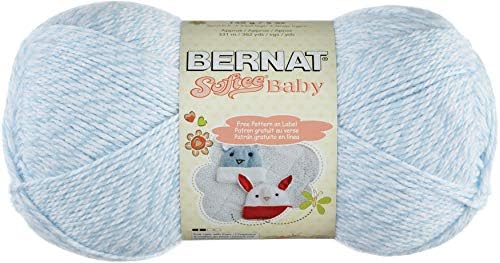 Bernat Softee Baby Yarn, 5 oz, Gauge 3 Light, Baby Denim Marl