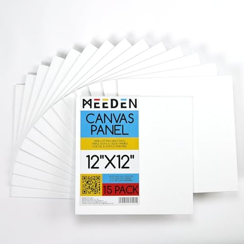 MEEDEN Canvas Boards for Painting White: 5"x7" 100% Cotton Canvas 12 Pack | Blank Paint Canvas Panels White Art Canvas Boards 8 Oz Gesso-Primed Artist Art Supplies for Oil Painting & Acrylic Pouring