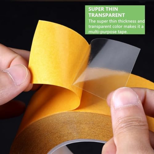 Ultra-Thin Clear Double Sided Tape 1 Inch x 82 Feet Heavy Duty Transparent Two Sided Mounting Tape for LED Strips, LCD Screen Repair, Woodworking, Crafts, Posters, Scrapbook, Clothes, Residue Free