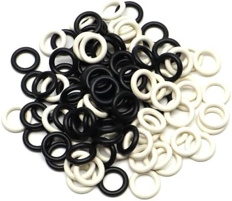 (100 Pack) Soft Stitch Ring Markers for Knitting and Crochet - Flexible, Snag-Free Rubber Stitch Markers (Small Size for Needle Sizes 0-8, Black & White)